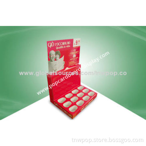 POP counter-top display, with hole can make product standup/strong/stable/eye-catching/customized